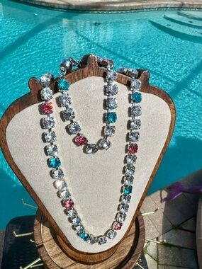 Higher Place Necklace and bracelet set - Pink Sky